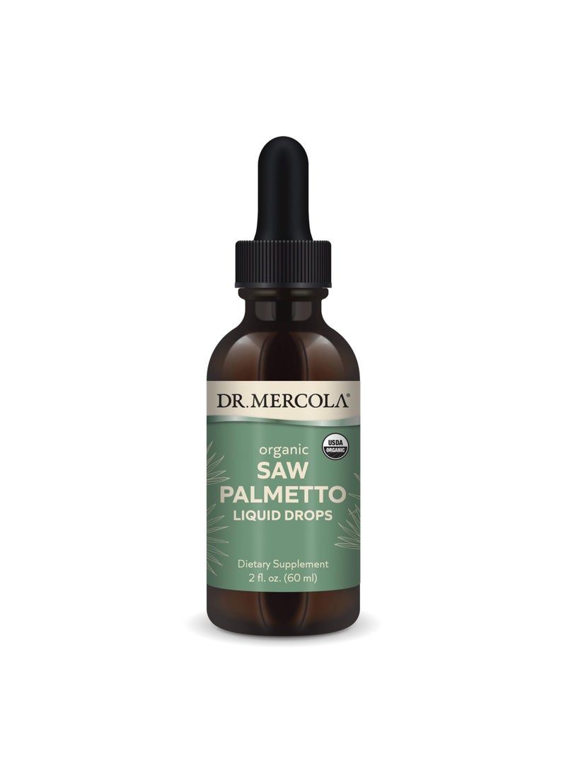 Dr. Mercola Organic Saw Palmetto Liquid Drops, Dietary Supplement, 2 Fl. Oz. (60 mL)  - Image 1