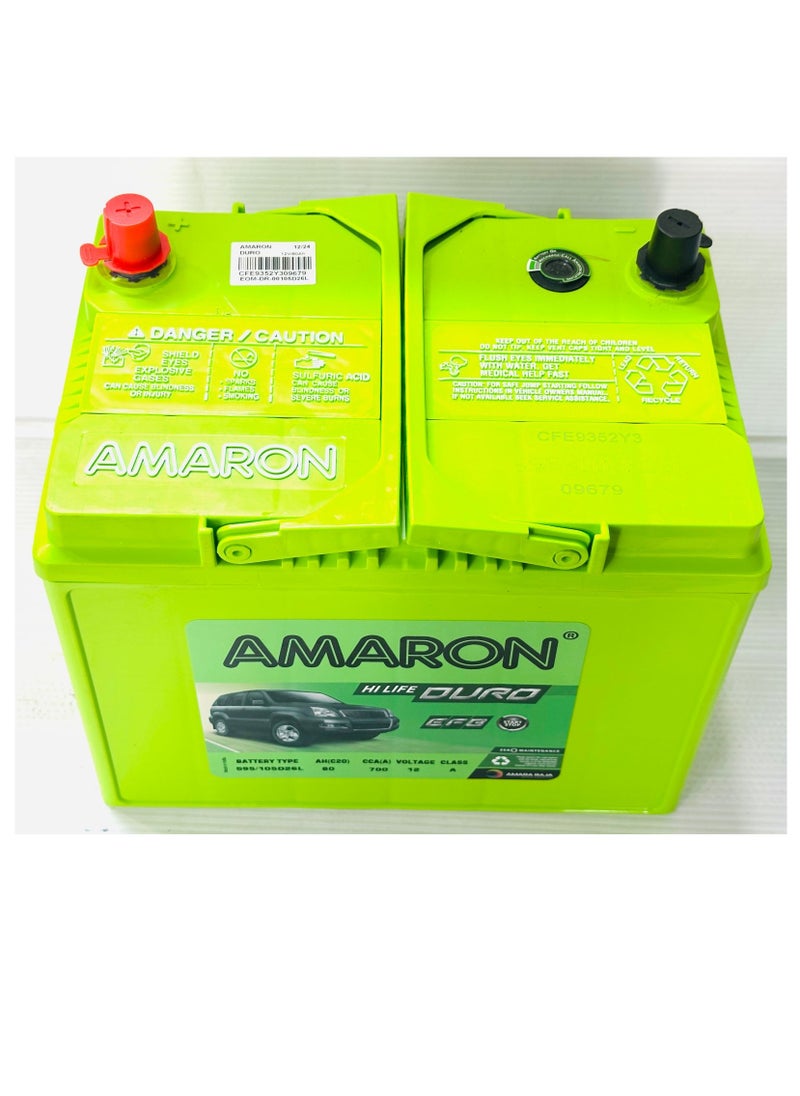 Amaron - Car Battery 12V 80AH 105D26L-EFB - Image 1