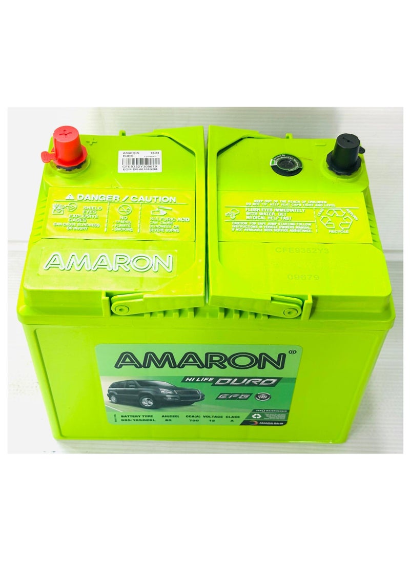 Amaron Car Battery 12V 80AH 105D26L-EFB - Image 1