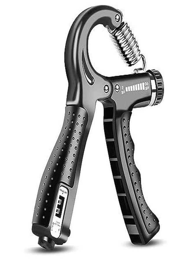 ShopiMoz Hand Grip Gym With Counter | Hand Gripper Upto 60 Kg | Hand Grip Strengthener | Adjustable Resistance | Hand Grip Workout | Resistance Workout - Grey