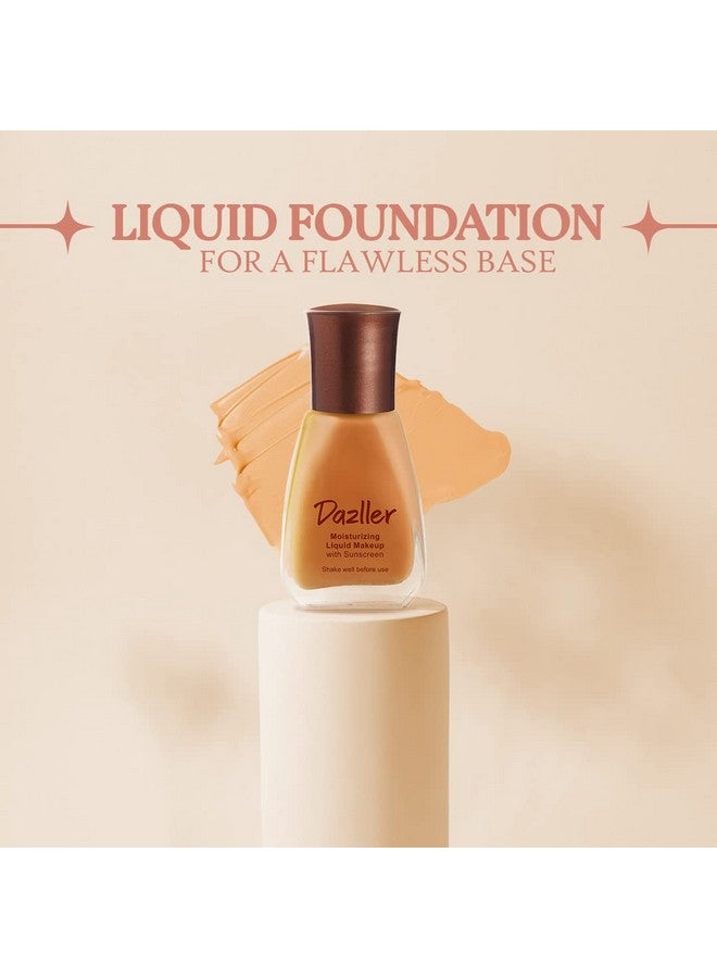 DAZLLER Face Makeup Essentials (Cream 8016) Moisturizing Liquid Makeup 12Ml + Classique Compact Powder 9G + Pristine Finish Primer 10G Lightweight Long Stay Nomakeup Look - Image 4