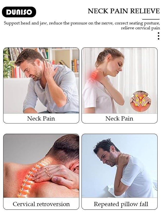 DUNISO Neck Brace,Soft Foam Neck Support Universal Neck Support for Women Men, Neck Pain And Support, Soft Sponge Neck Sleep Care, Adjustable Sleep Neck Care, Relieve Neck Pain And Spinal Pressure  - Image 2