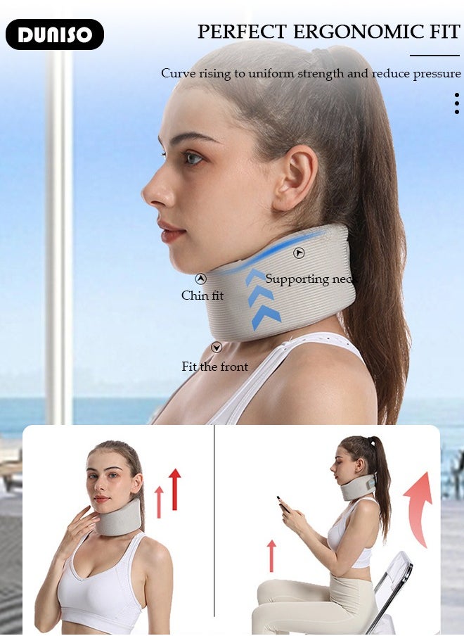 DUNISO Neck Brace,Soft Foam Neck Support Universal Neck Support for Women Men, Neck Pain And Support, Soft Sponge Neck Sleep Care, Adjustable Sleep Neck Care, Relieve Neck Pain And Spinal Pressure  - Image 5