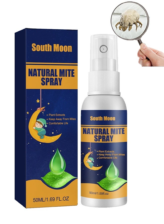 SOUTH MOON Natural Mite Spray 50ml, Home & Bedroom Dust Mite and Lice Egg Remover, Bed Bug Spray for Mite Removal Bed - Image 1