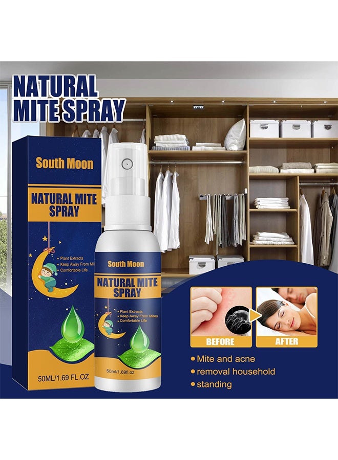 SOUTH MOON Natural Mite Spray 50ml, Home & Bedroom Dust Mite and Lice Egg Remover, Bed Bug Spray for Mite Removal Bed - Image 2