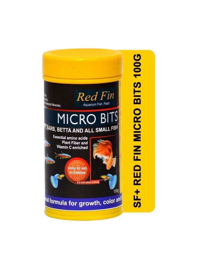 TUNAI SF+ Red Fin Micro Bits | 100g | Fish Food Fortified with 53% High Protein for All Medium and Adult Sized Tetra, Guppy, Barb, Betta and Other Small Fish Breeds - Image 1