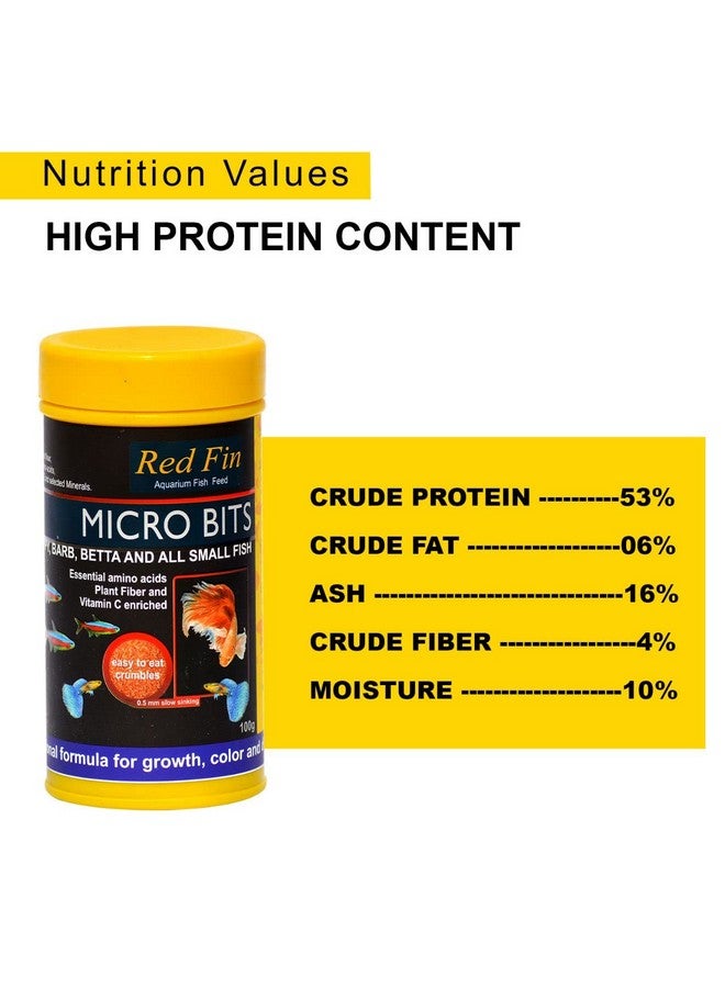 TUNAI SF+ Red Fin Micro Bits | 100g | Fish Food Fortified with 53% High Protein for All Medium and Adult Sized Tetra, Guppy, Barb, Betta and Other Small Fish Breeds - Image 4