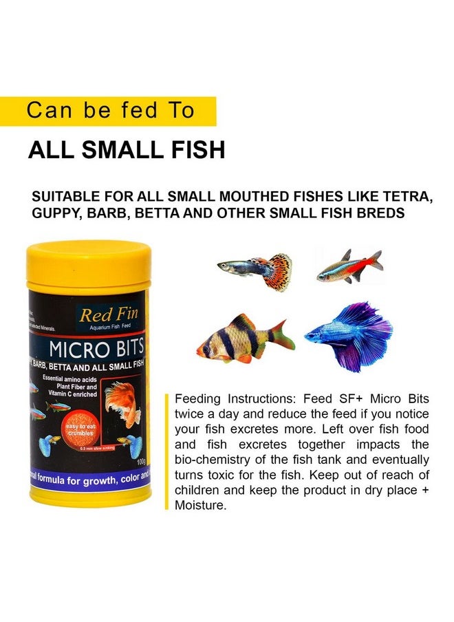 SF+ Red Fin Micro Bits | 100g | Fish Food Fortified with 53% High Protein for All Medium and Adult Sized Tetra, Guppy, Barb, Betta and Other Small Fish Breeds - pzsku/ZF8B1E4F67C637358849AZ/45/_/1728281051/669c5c1f-989e-43be-a4bb-f0073cc21a79