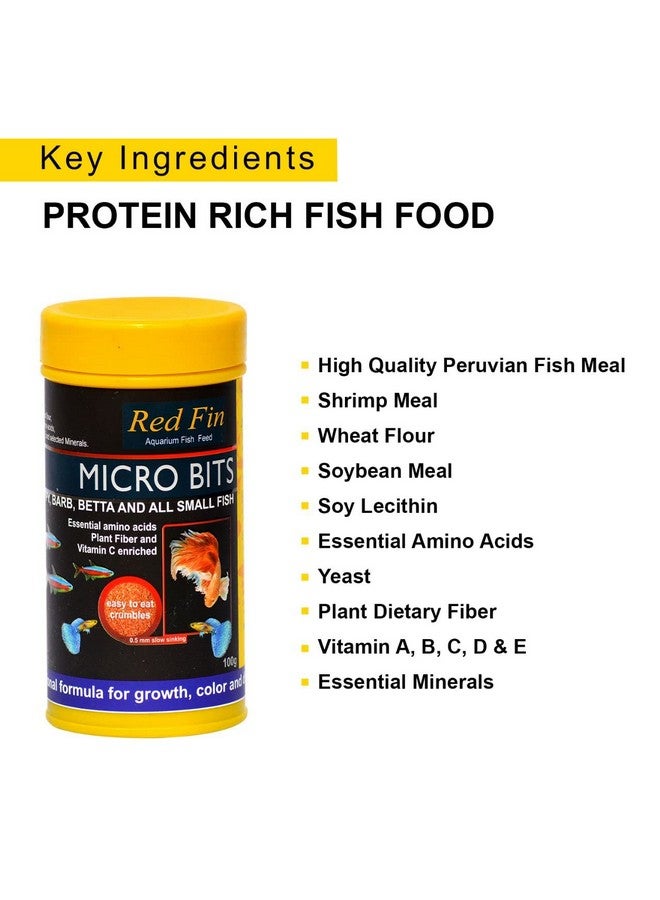 TUNAI SF+ Red Fin Micro Bits | 100g | Fish Food Fortified with 53% High Protein for All Medium and Adult Sized Tetra, Guppy, Barb, Betta and Other Small Fish Breeds - Image 3