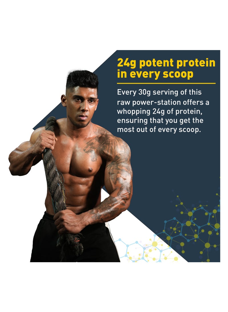 MUSCLEBLAZE - MuscleBlaze Raw Whey Protein Concentrate 80% (Unflavoured, 2.2lbs / 1kg) | 24g Protein Per Scoop - Image 1