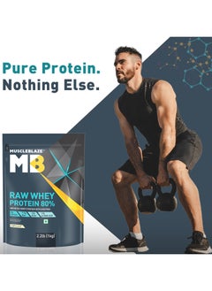 MUSCLEBLAZE MuscleBlaze Raw Whey Protein Concentrate 80% (Unflavoured, 2.2lbs / 1kg) | 24g Protein Per Scoop  - Image 4