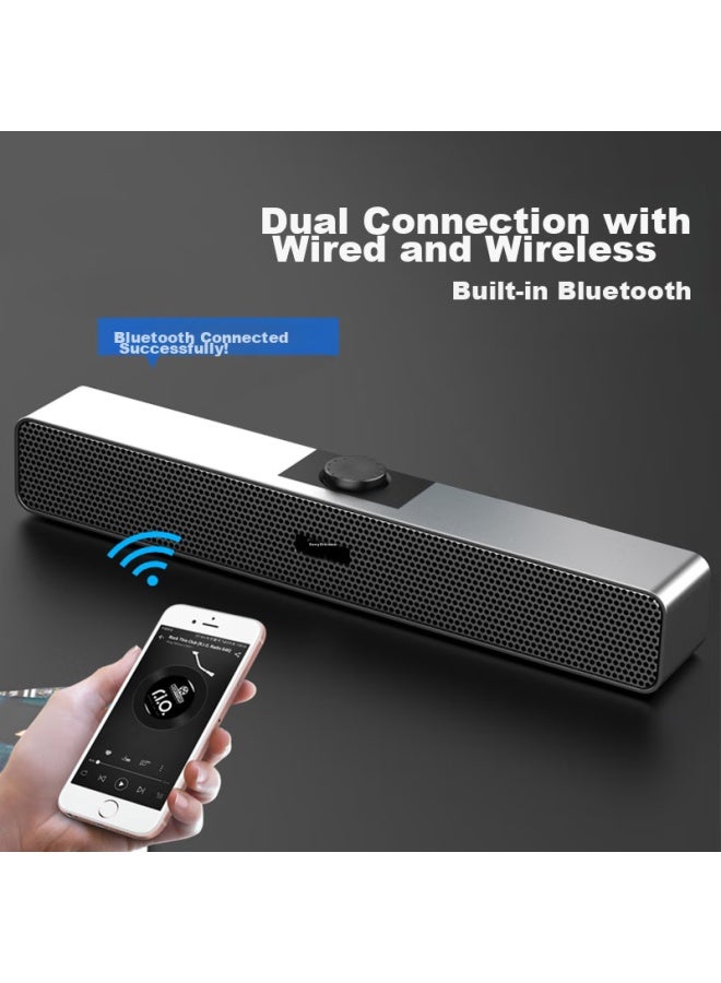 SOAIY Sa-a6 Bluetooth Speaker For Computer, Phone, Multimedia, Desktop, Laptop, Home, Online Classes, Small Usb Wired Subwoofer, Portable Mini Amplifier - Image 1