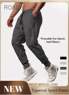 roaiss Men Outdoor Sports Sweatpants Tapered Leg Joggers for Fitness Running and Outdoor Adventures Ideal Training and Casual Wear  - Image 1