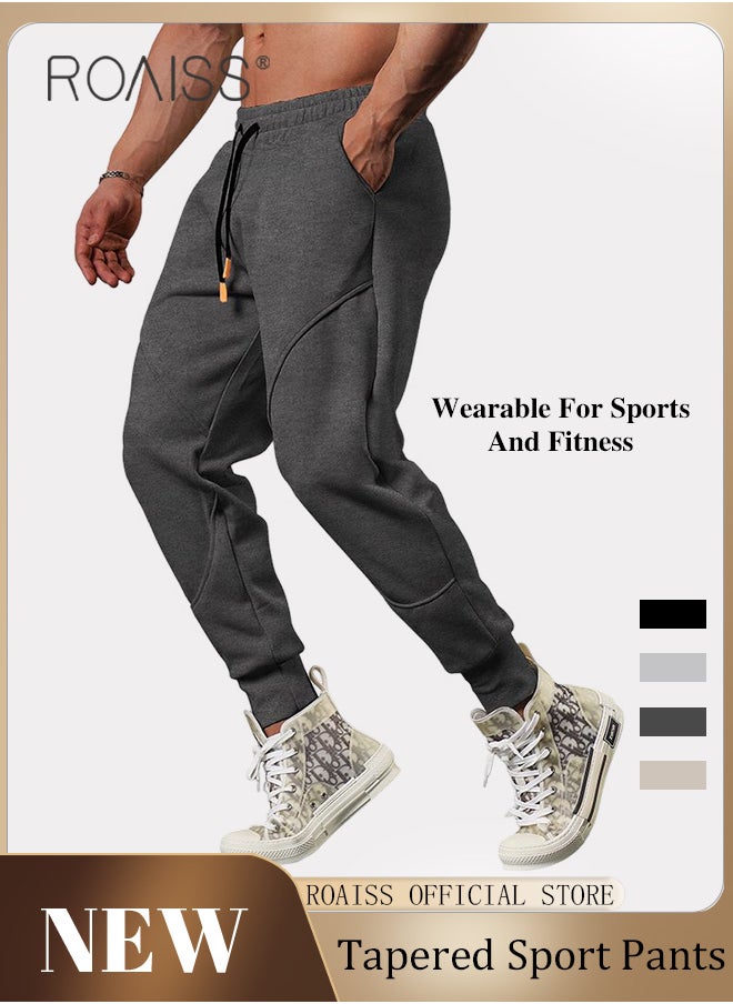 roaiss Men Outdoor Sports Sweatpants Tapered Leg Joggers for Fitness Running and Outdoor Adventures Ideal Training and Casual Wear  - Image 1