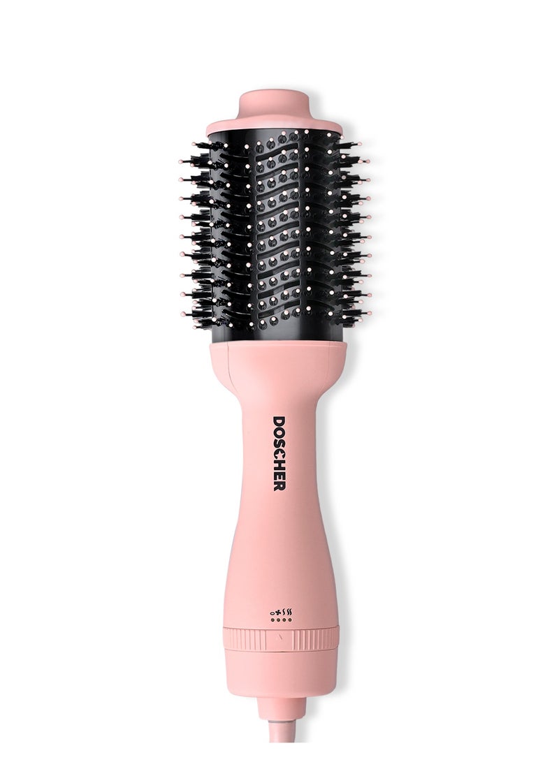DOSCHER 1200W 4-in-1 Hot Air Brush Hair Dryer Professional Styling Comb, 2-in-1 Curling & Straightening Brush, Negative Ion Technology - Image 1