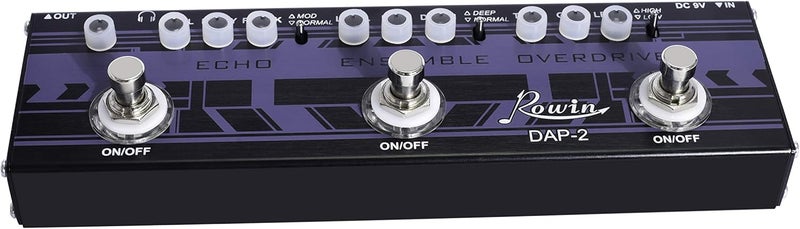 Rowin DAP-2 Guitar Multi Effect Pedal 3-In-1 Effects Echo/Ensemble/Overdrive - Image 4
