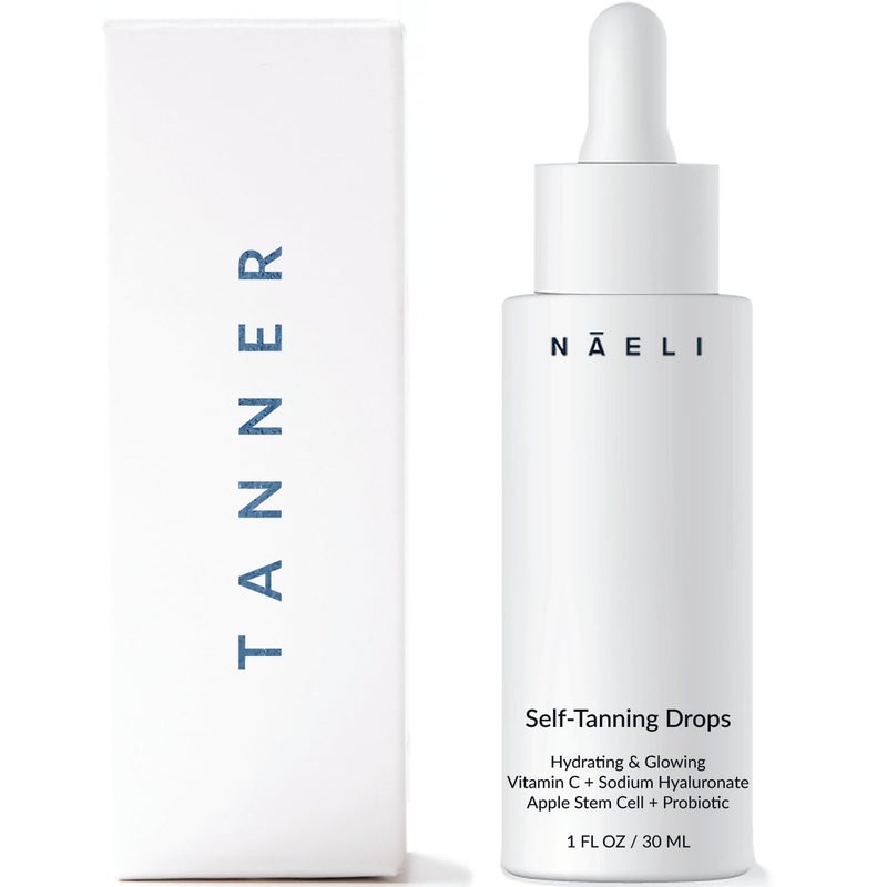 NAELI Self Tanner Bronzing Drops - Anti Aging Gradual Sunless Tanning Drops, Natural Hydrating Glow for Face & Body with Vitamin C - Fake Tan Lotion, Vegan & Cruelty Free, 1 oz - Image 1