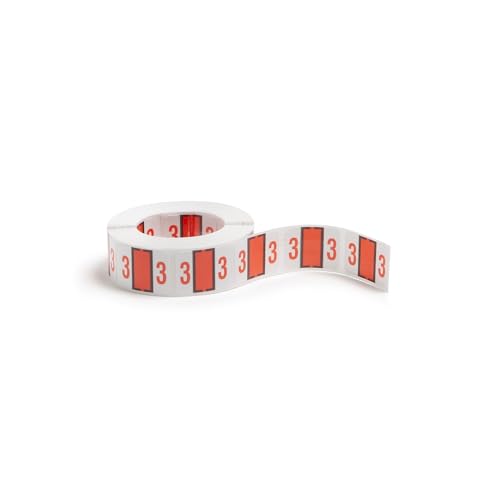 Smead BCCRN Bar-Style Color-Coded Numeric Label, 3, Label Roll, Dark Orange, 500 Labels per Roll (67373) - Image 2