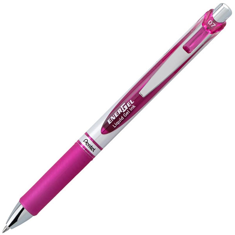 بنتل قلم جل سائل قابل للسحب من Pentel EnerGel RTX (0.7 مم) حبر أرجواني متوسط ​​الخط 3 عبوات - Image 2