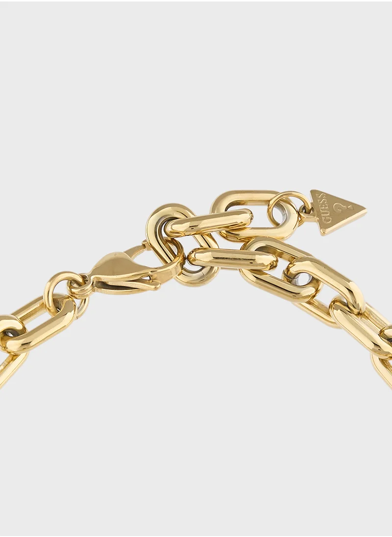 جس Jubb05016Jwygl 18Mm Pave Heart Chain Bracelet