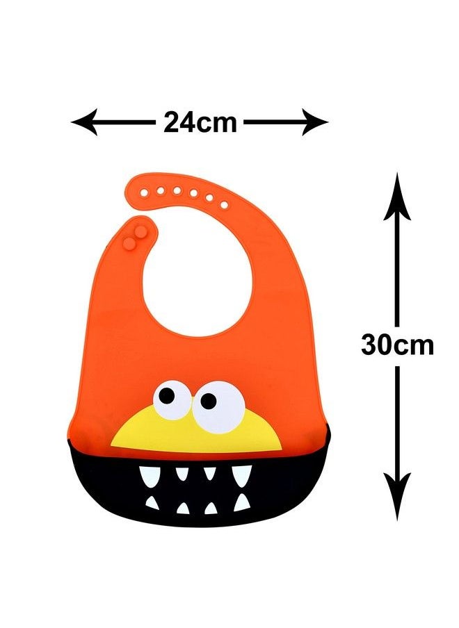 The Little Lookers - Silicone Feeding Bib For Baby;Toddlers With Adjustable Strap; Waterproof; Easy To Wash; Stain Proof ; Bpa Free;Soft Material Bibs With Tray;Food Catcher (0 3 Years) (Pack Of 2) - Image 1