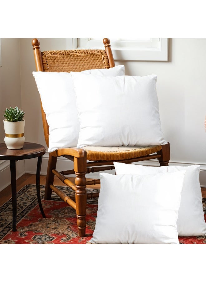 Rest Bedding Throw Pillows Insert Cushion Filler Outer Cover Hd Microfiber Filling 500 Grams Ultra Soft Fiber Size 50X50Cm , 20X20Inch Cushion Inserts Home Decor White (Pack Of 4)  - Image 1