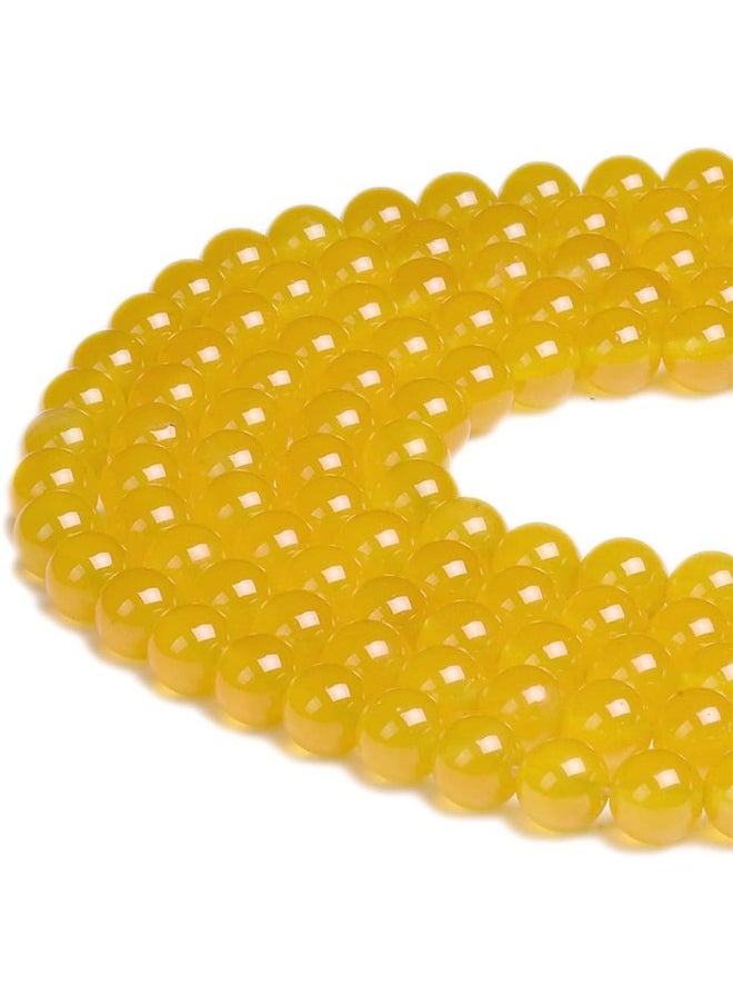 PLTbeads PLTbeads Natural Gemstone Loose Beads Smooth Round Approxi 15 inch DIY Bracelet Necklace for Jewelry Making (8mm, Yellow Agate)  - Image 1