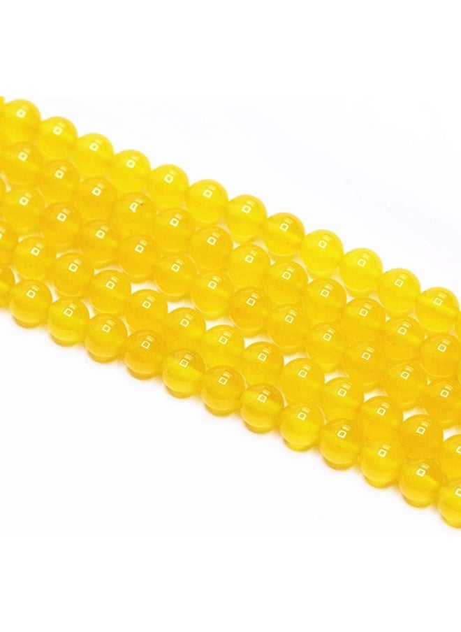 PLTbeads PLTbeads Natural Gemstone Loose Beads Smooth Round Approxi 15 inch DIY Bracelet Necklace for Jewelry Making (8mm, Yellow Agate)  - Image 5