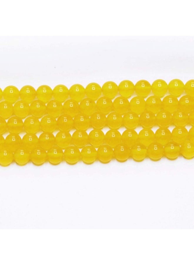 PLTbeads PLTbeads Natural Gemstone Loose Beads Smooth Round Approxi 15 inch DIY Bracelet Necklace for Jewelry Making (8mm, Yellow Agate)  - Image 3