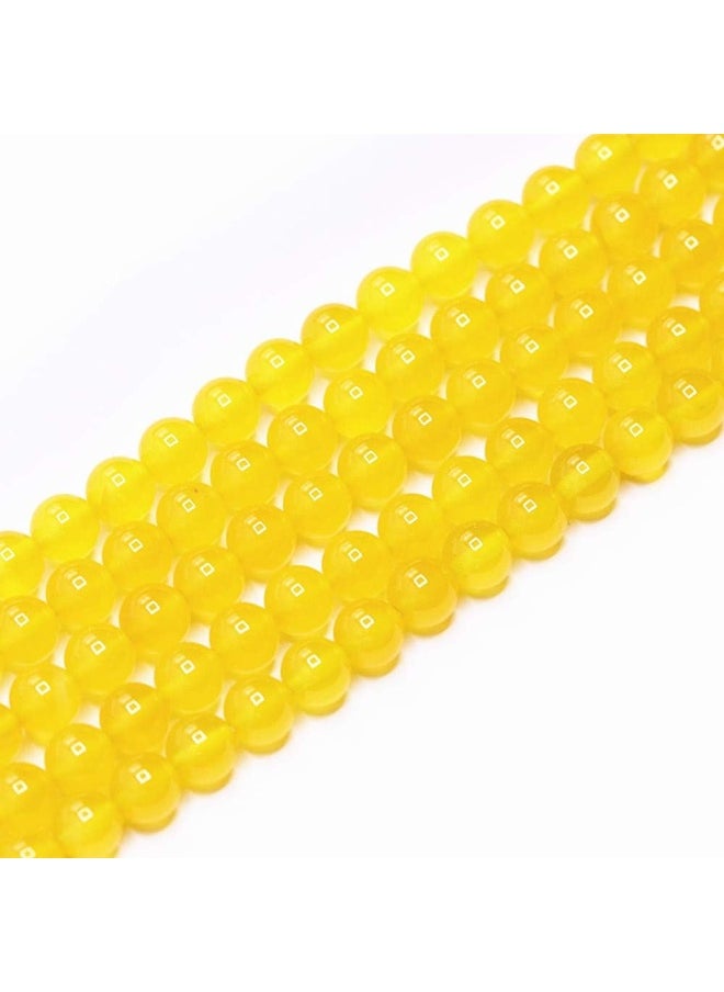 PLTbeads PLTbeads Natural Gemstone Loose Beads Smooth Round Approxi 15 inch DIY Bracelet Necklace for Jewelry Making (8mm, Yellow Agate)  - Image 4