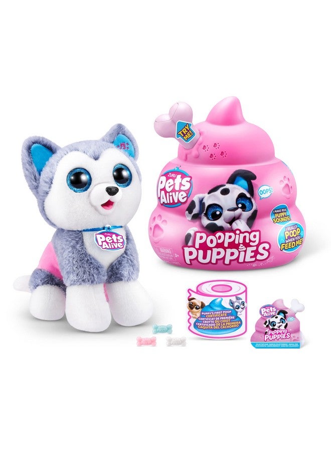 Pets Alive Pooping Puppies (Husky) by ZURU Surprise Puppy Plush, Ultra Soft Plushies, Interactive Toy Pets, Electronic Pet Puppy for Girls and Children - Image 1