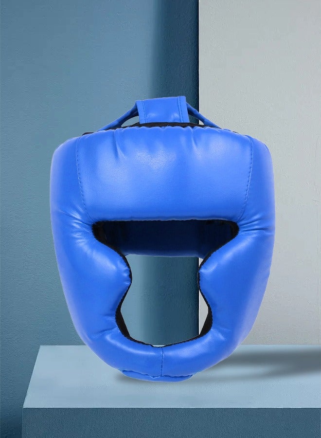 DUNISO Headgear for Kids，Thickened Boxing Helmet Safety Head Guard,Brace Head Protection,PU Leather Boxing Helmet for Traning Kickboxing MMA Muay Thai Sparring Martial Arts Karate Taekwondo(blue) - Image 4