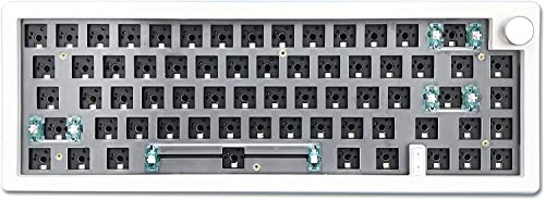 BOYI GMK67 Barebones Keyboard Kit,65% RGB Hot-Swap Gasket Mounted Tri-Mode BT/2.4GHz/USB-C 4000mAh Wireless Custom Programmable Mechanical Gaming Keyboard DIY Kit with Knob(White) - Image 1
