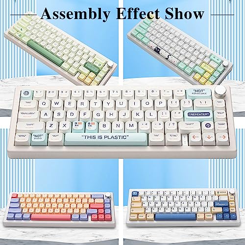 BOYI GMK67 Barebones Keyboard Kit,65% RGB Hot-Swap Gasket Mounted Tri-Mode BT/2.4GHz/USB-C 4000mAh Wireless Custom Programmable Mechanical Gaming Keyboard DIY Kit with Knob(White) - Image 4