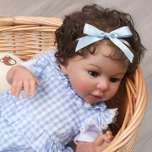 KSBD Reborn Baby Dolls  18 Inch Realistic Baby Doll Newborn Girl Real Life Baby Dolls with Lifelike Hair Eyelashes Handmade Weighted Soft for Kids 3 with Accessories and Gift Box - Image 5