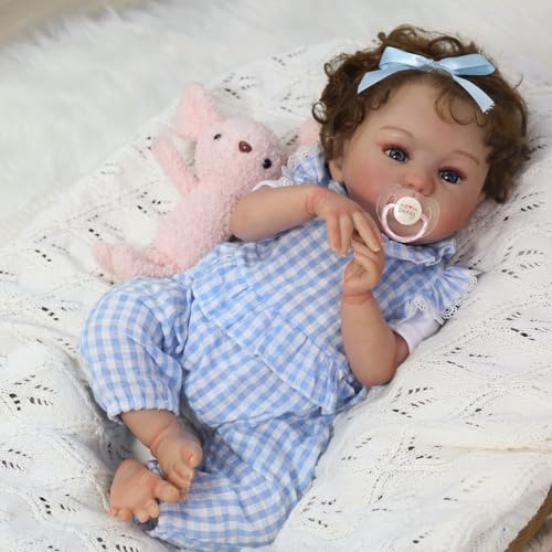 KSBD Reborn Baby Dolls  18 Inch Realistic Baby Doll Newborn Girl Real Life Baby Dolls with Lifelike Hair Eyelashes Handmade Weighted Soft for Kids 3 with Accessories and Gift Box - Image 1