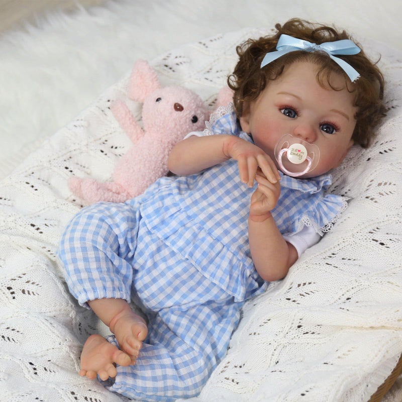 KSBD Reborn Baby Dolls  18 Inch Realistic Baby Doll Newborn Girl Real Life Baby Dolls with Lifelike Hair Eyelashes Handmade Weighted Soft for Kids 3 with Accessories and Gift Box - Image 3