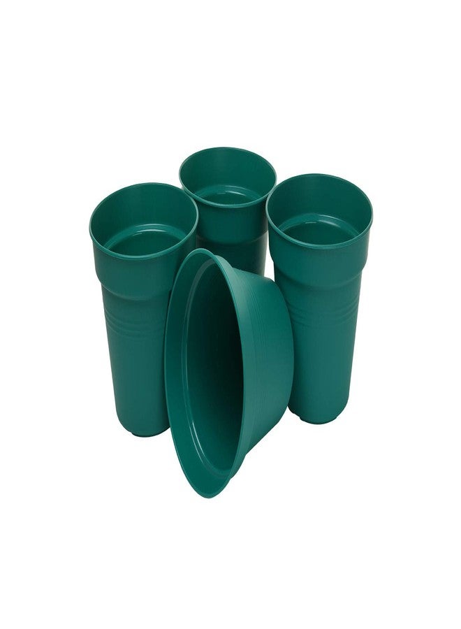 Mintra Home Garden Pots 4pk - Flowers, Herbs, Plants, Indoor, Outdoor, Colorful, Wholesale, Bulk (Forest Green, 11cm Diameter (4.3in)) - Image 2