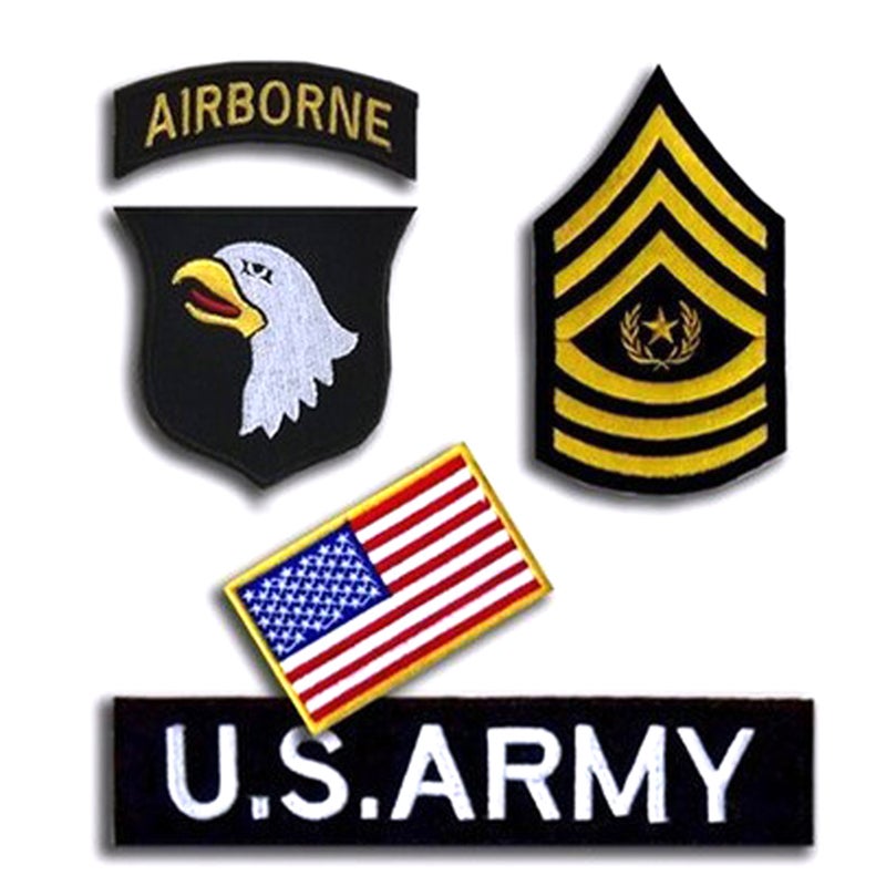 4Pcs/Set 101st Airborne Division Magic Sticker 3D Embroidered Decorative Airborne Badge Patches - Image 1