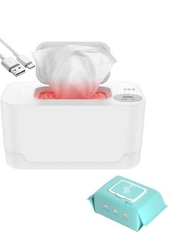 General Baby Wipe Warmer, Thermostat Baby Wipe Heater, 40-55°C Adjustable Baby Wipes Dispenser Warmer, Wet Wipes Warmer Prevent Dry, USB Baby Wipe Warmer for Car Home Baby Nursery+A Pack Of Baby Wipes  - Image 1