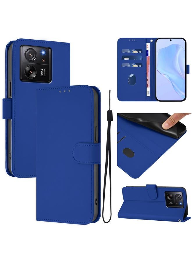 S-TOP Case For Redmi K60 Ultra Skin Feel Solid Color Leather Phone Case with Lanyard - Image 1