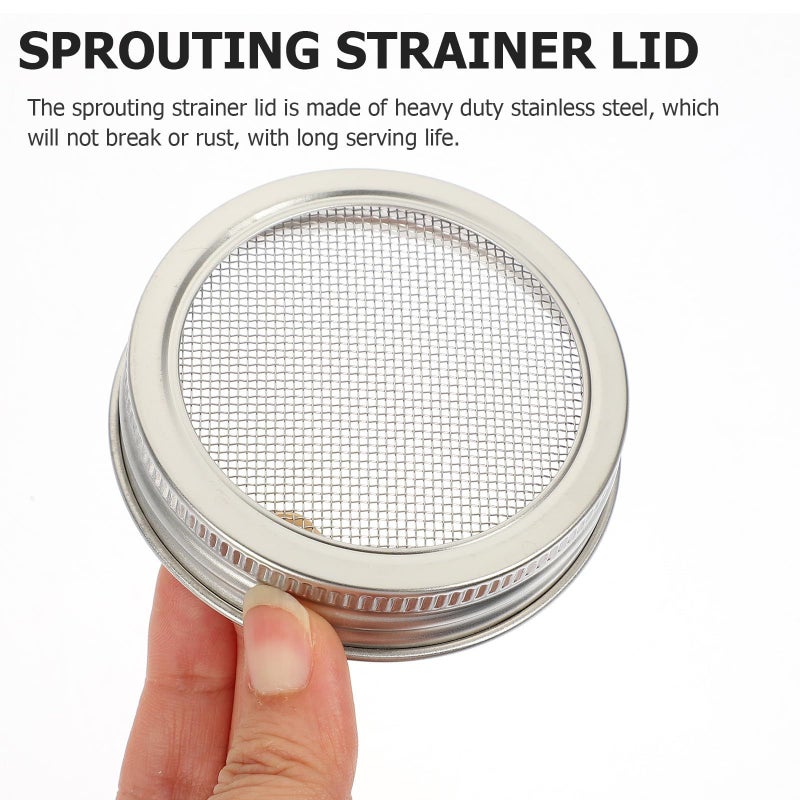 304 Stainless Steel Mason Jar Sprouting Lids 4 Pack 70mm Wide Mouth Bean Sprout Screens - Image 5