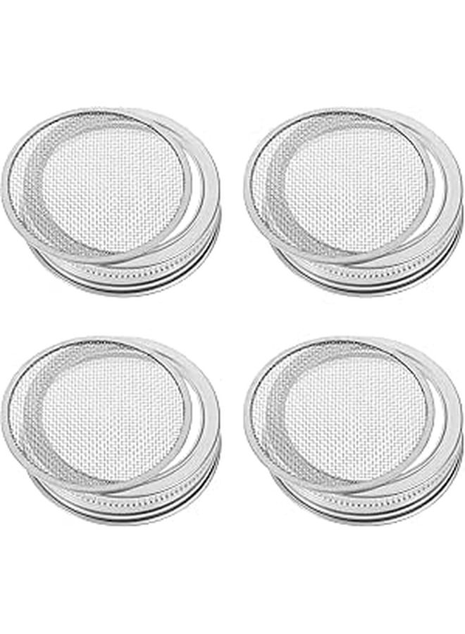 304 Stainless Steel Mason Jar Sprouting Lids 4 Pack 70mm Wide Mouth Bean Sprout Screens - Image 1