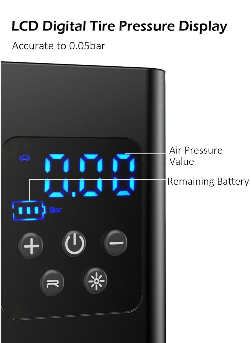 Sisily Wireless Car Air Pump 6000mAh Large Capacity 17 Cylinder Fast Charging Portable Digital Display - Universal for Cars, Motorcycles, Bicycles & Basketballs - Image 2