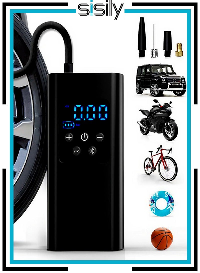 Sisily Wireless Car Air Pump 6000mAh Large Capacity 17 Cylinder Fast Charging Portable Digital Display - Universal for Cars, Motorcycles, Bicycles & Basketballs - Image 1