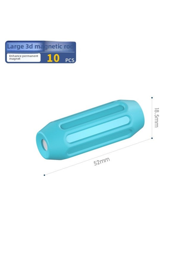 [Packaging Customization] Children's Assembled Magnetic Large Particle Building Blocks Boys Magnetic Stick Educational Toys 6673-Color:Short Magnetic Bar Supplementary Package 10PCs [bag]]  - Image 1