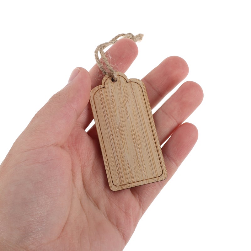 10pcs Blank Tags For Crafts Plant Rectangle Labels With Rope Diy Flowers Markers Unfinished Wood Hanging Ornaments For Outdoor Vegetables Name - Image 2