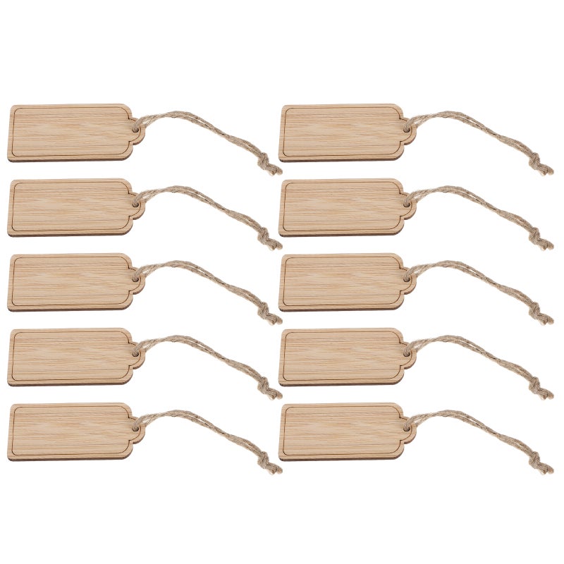 10pcs Blank Tags For Crafts Plant Rectangle Labels With Rope Diy Flowers Markers Unfinished Wood Hanging Ornaments For Outdoor Vegetables Name - Image 3