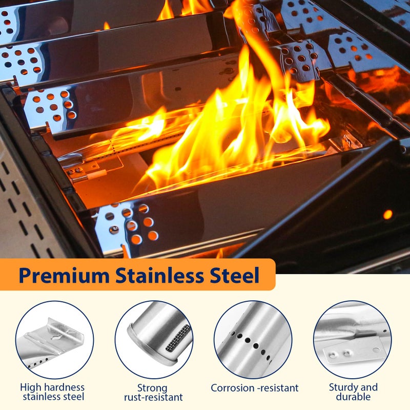 FlameDuty Stainless Cooking Grate,Heat Shield and Burner Kit for Nexgrill Replacement Parts 4-Burner 720-0830H 720-0830H,720-0888N,720-0888,720-0864,720-0896B,for Uniflame,Kenmore,Nexgrill 4&5-Burner Gas Grills - Image 5