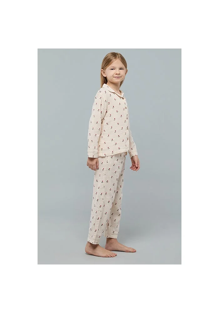 أر أند بي Printed Lapel Collar Pyjama Set